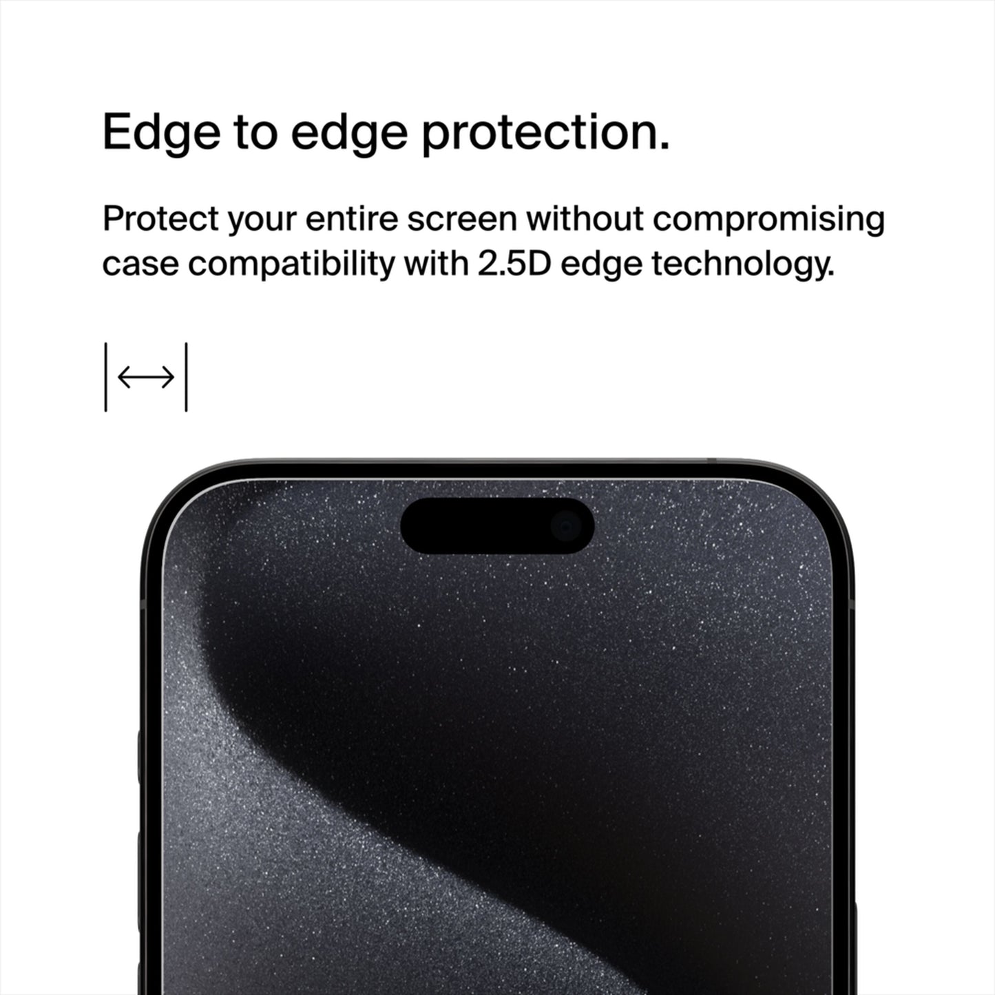 Belkin ScreenForce Herdet Glass Skjermbeskytter for Apple iPhone 15 Pro, Herdet Glass, Full Lim OVA137zz