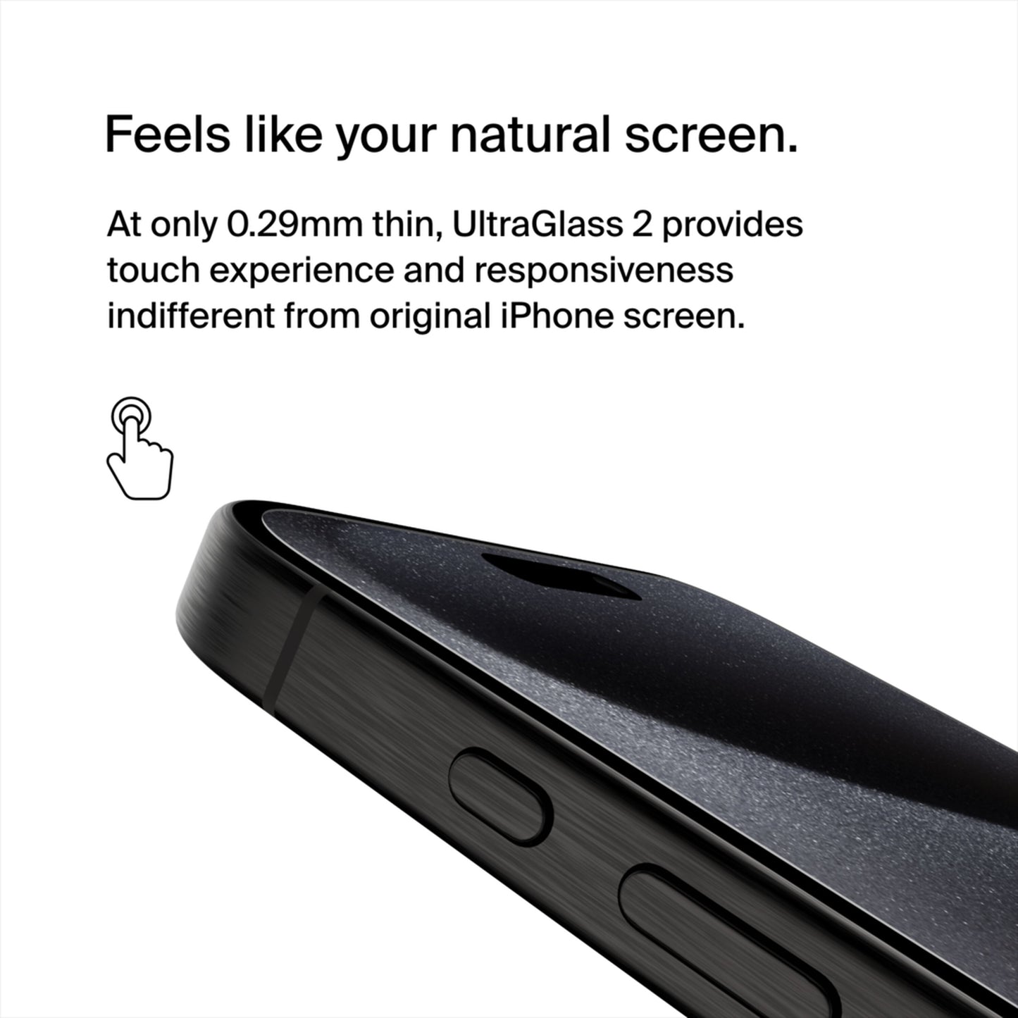 Skjermbeskyttelsesfilm Belkin ScreenForce UltraGlass 2 for Apple iPhone 15 Pro Max, Herdet glass, Full lim OVA134zz