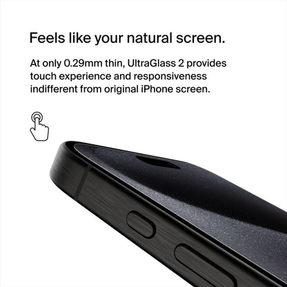 Skjermbeskyttelsesfilm Belkin ScreenForce UltraGlass 2 for Apple iPhone 15 Pro Max, Herdet glass, Full lim OVA134zz
