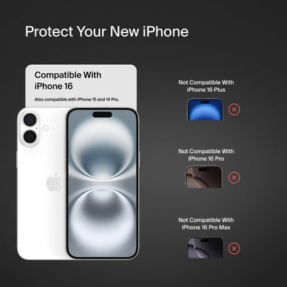 Belkin ScreenForce Herdet Glass Skjermbeskytter for Apple iPhone 16 / 15 / 14 Pro, Herdet Glass, Full Lim OVA135zz