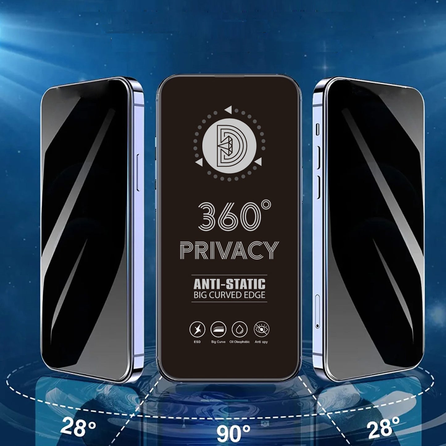 Personvernsbeskyttelsesfilm OEM 360 for Samsung Galaxy A37 5G, Herdet glass, Full lim