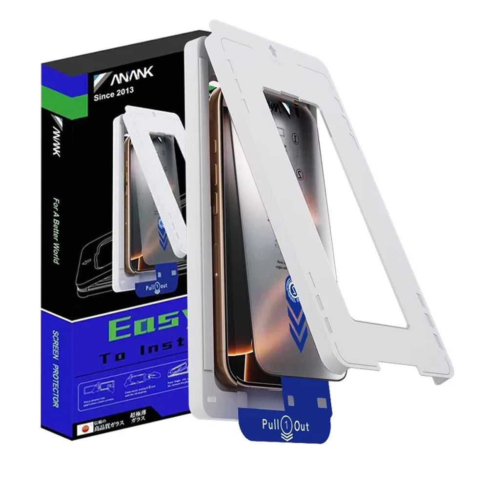 Anank 2X Forsterket Skjermbeskytter for Apple iPhone 16, Herdet Glass, Full Lim, 2.5D, Svart