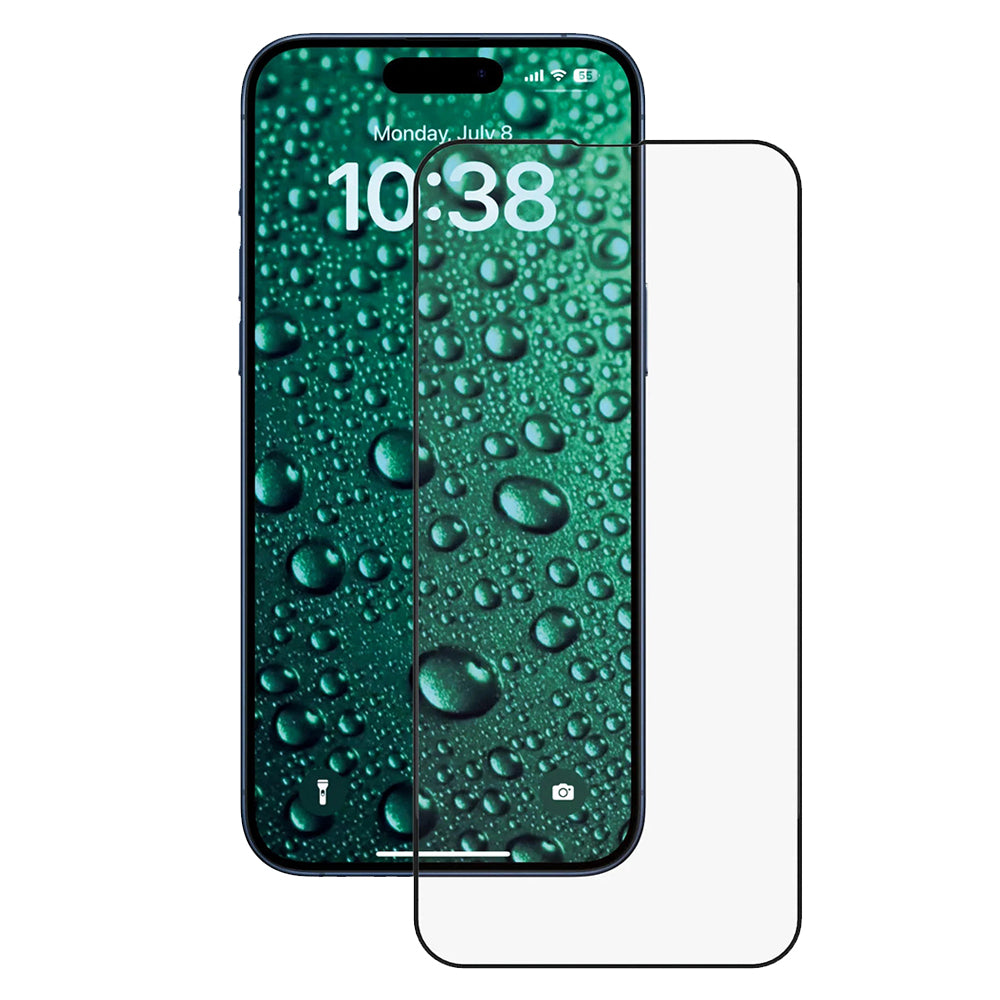 Anank 3X Forsterket Usynlig Skjermbeskytter for Apple iPhone 16 Pro Max, Herdet Glass, Full Lim, 3D, Svart