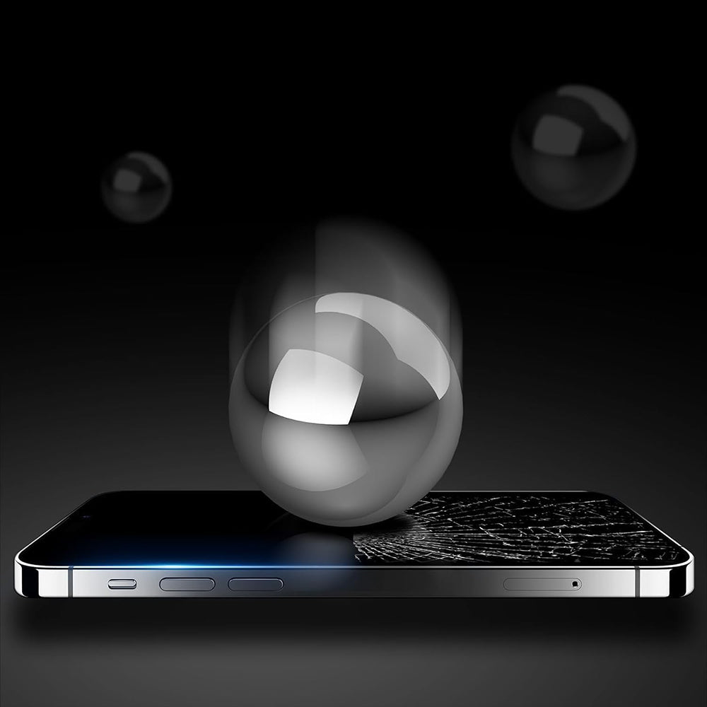 Skjermbeskytter Anank 5X Forsterket Anti-Sprekk for Apple iPhone 17 Pro Max, Herdet Glass, Full Lim, 3D, Svart