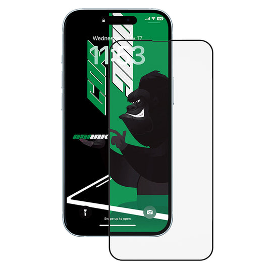 Anank 5X Forsterket CG Skjermbeskytter for Apple iPhone 15, Herdet Glass, Full Lim, 2.5D, Svart