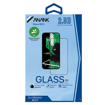 Anank 5X Forsterket CG Skjermbeskytter for Apple iPhone 15, Herdet Glass, Full Lim, 2.5D, Svart