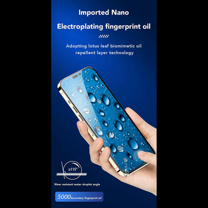 Anank 5X Forsterket CG Skjermbeskytter for Apple iPhone 16 Pro Max, Herdet Glass, Full Lim, 2.5D, Svart