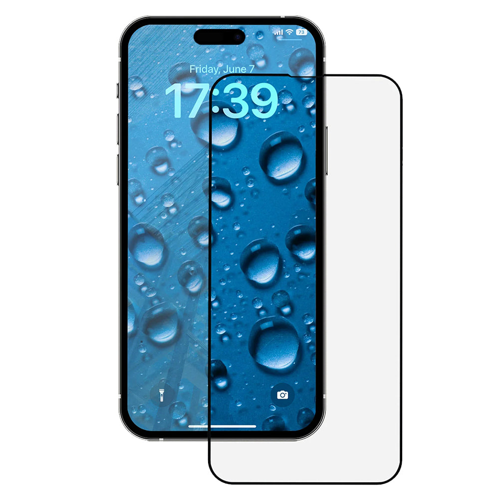 Anank 5X Forsterket CG Skjermbeskytter for Apple iPhone 16, Herdet Glass, Full Lim, 2.5D, Svart