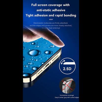 Anank 5X Forsterket CG Skjermbeskytter for Apple iPhone 16, Herdet Glass, Full Lim, 2.5D, Svart