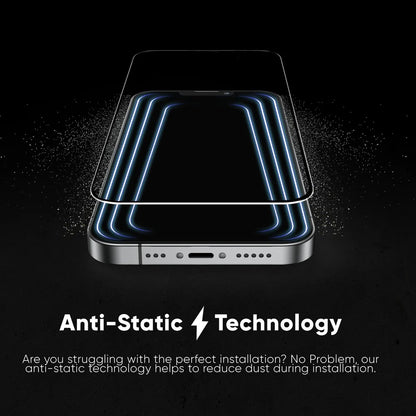 Skjermbeskytter Anank 5X Forsterket Usynlig for Apple iPhone 17, Herdet Glass, Full Lim, 3D, Svart