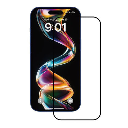 Anank skjermbeskyttelsesfilm for Apple iPhone 15 Pro Max, Herdet glass, Full lim, 2.5D, Sett med 10 stk, Svart