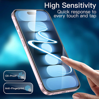 Anank skjermbeskytter for Apple iPhone 15, herdet glass, full lim, 3D, sett med 10 stk
