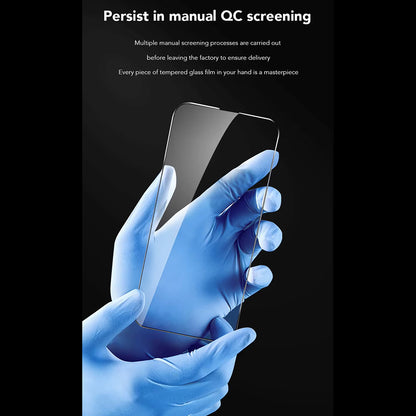 Anti Blue Light Skjermbeskyttelse Anank 3X Forsterket for Apple iPhone 16 Pro Max, Herdet Glass, Full Lim, 2.5D, Svart