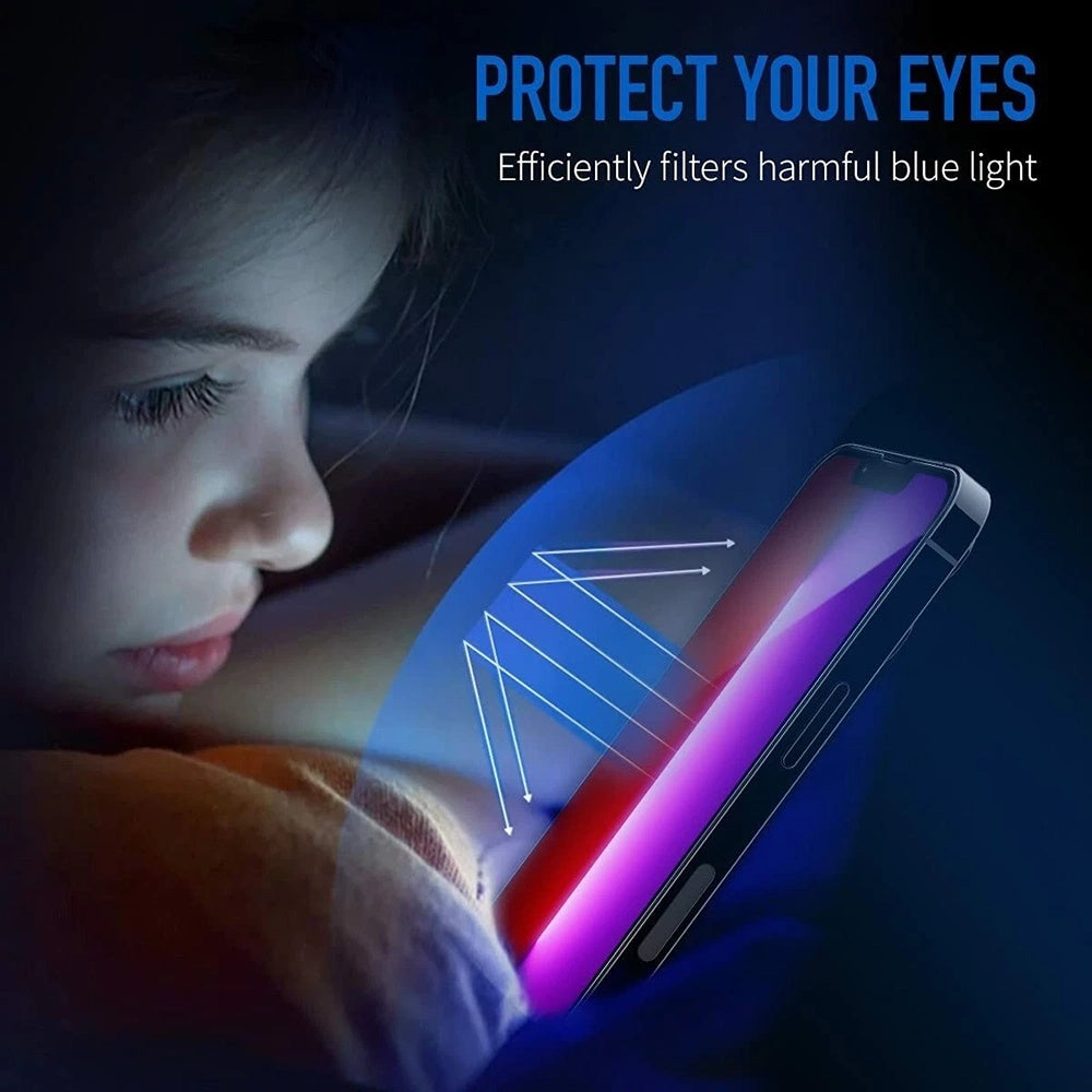 Skjermbeskytter Anti Blue Light Anank 5X Forsterket for Apple iPhone 17 Pro Max, Herdet Glass, Full Lim, 2.5D, Svart