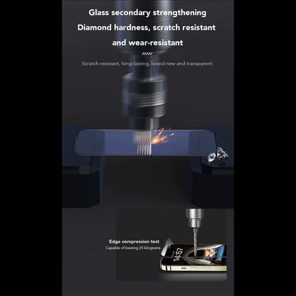 Anank Anti Blue Light Skjermbeskytter for Apple iPhone 15 Pro Max, Herdet Glass, Full Lim, 2.5D, Svart