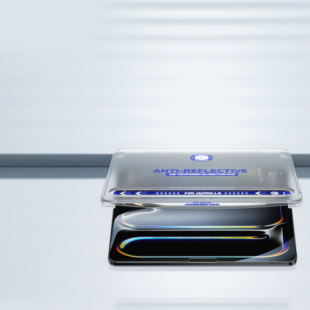 Blueo Anti-Reflective HD skjermbeskyttelsesfilm med Applicator Pro for Apple iPad Pro 13 (2024), Herdet glass, Full lim