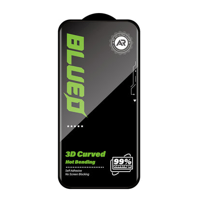 Blueo AR skjermbeskyttelsesfilm for Apple iPhone 16 Pro, Herdet glass, Full lim, 3D, Svart