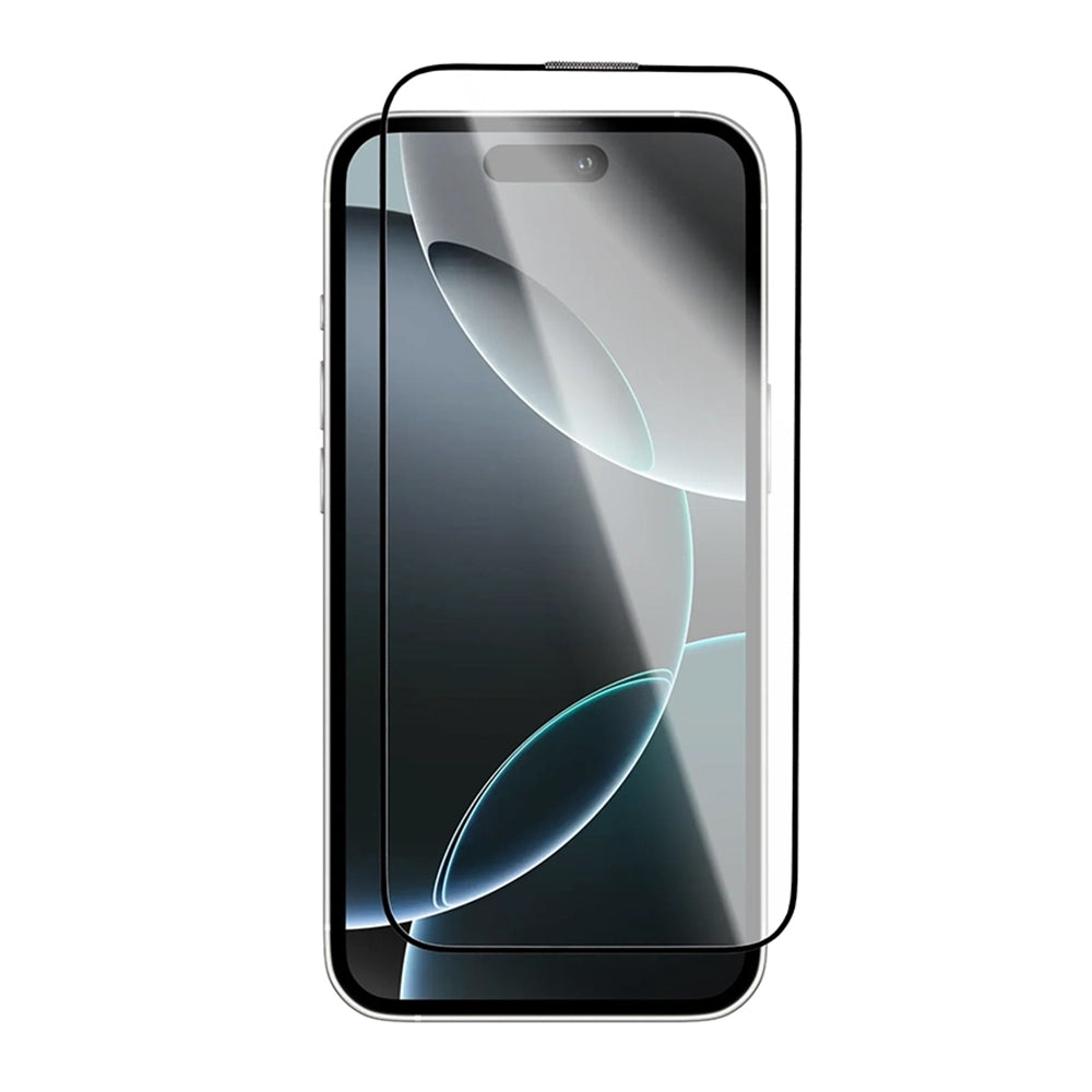 Blueo Crystal Anti-Scratch Skjermbeskyttelse for Apple iPhone 16 / 15, Herdet Glass, Full Lim, Svart