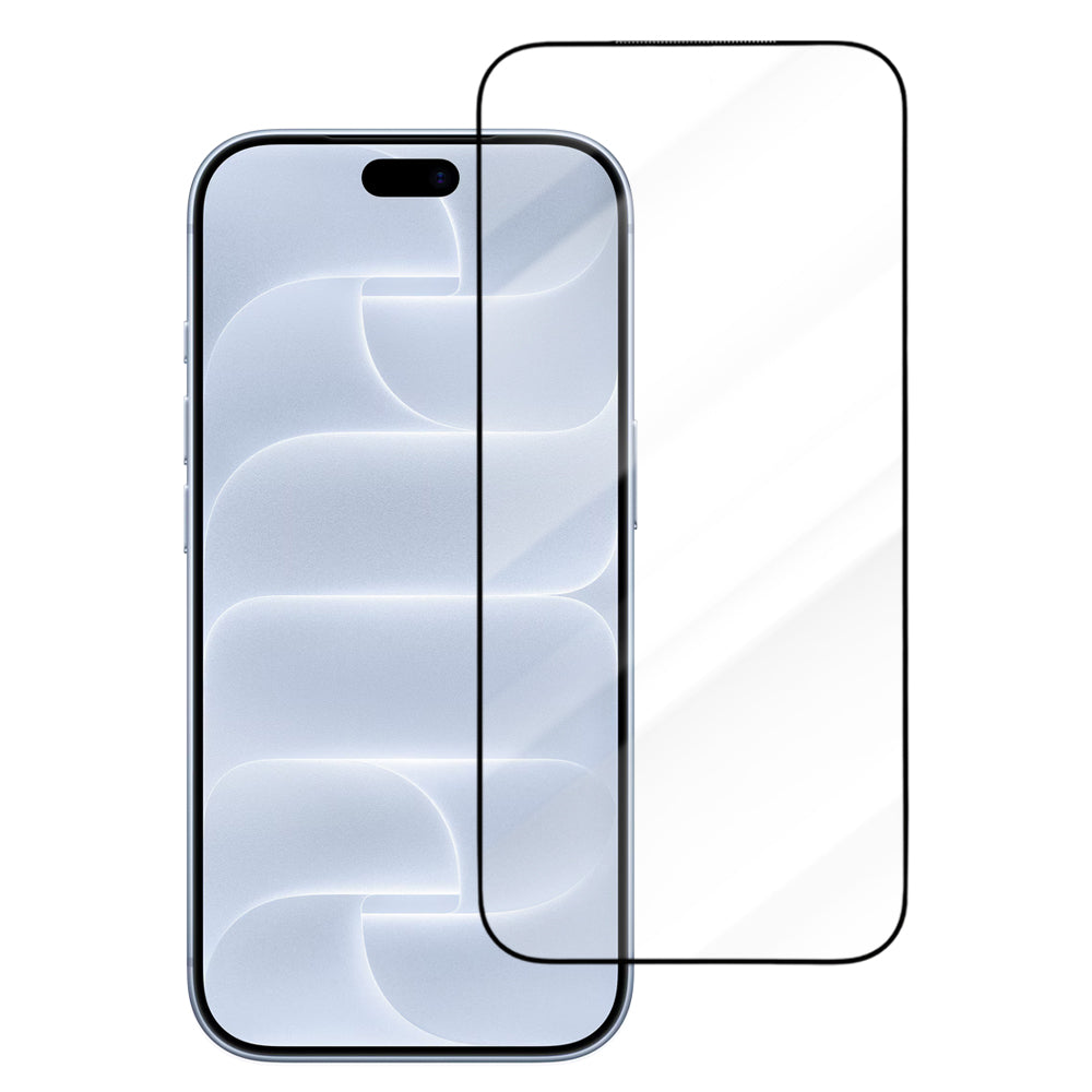 Blueo Drop Resistant Applicator Pro skjermbeskytter for Apple iPhone 18 Pro / 17 Pro / 17 / 16 Pro, herdet glass, heldekkende lim, svart
