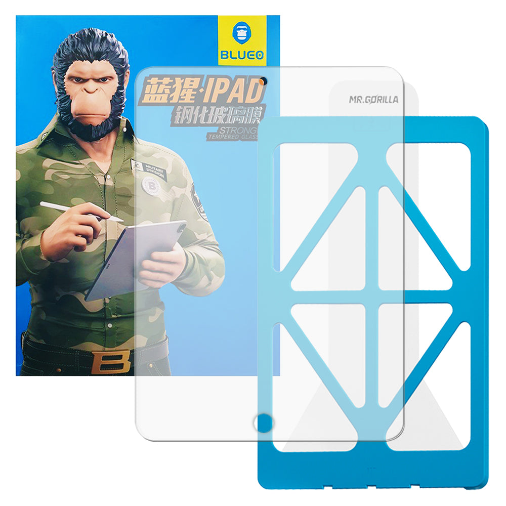 Blueo HD Applicator Pro skjermbeskyttelsesfilm for Apple iPad 10.2 (2021) / 10.2 (2020) / 10.2 (2019), Herdet glass, Full lim