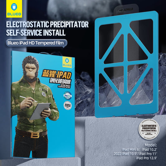 Blueo HD Applicator Pro skjermbeskyttelsesfilm for Apple iPad Air (2022) / Pro 11 (2021) / Air (2020), Herdet glass, Full lim