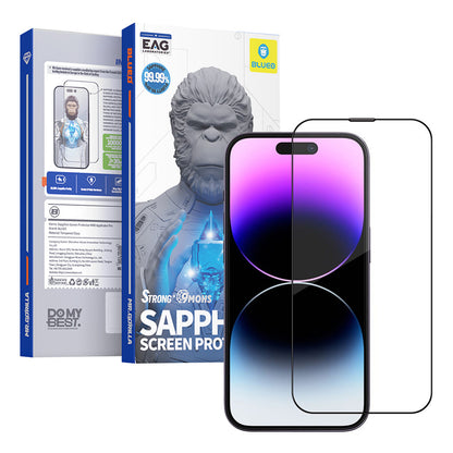Blueo Sapphire Applicator Pro skjermbeskyttelsesfilm for Apple iPhone 16 Pro Max, Herdet glass, Full lim, Svart