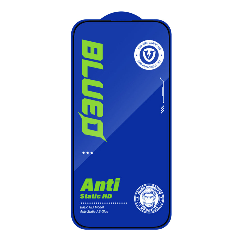 Blueo Silk HD skjermbeskyttelsesfilm for Apple iPhone 16 / 15, Herdet glass, Full lim, Sett med 5 stk, 2.5D, Svart