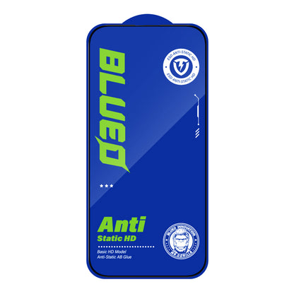 Blueo Silk HD skjermbeskyttelsesfilm for Apple iPhone 16 / 15, Herdet glass, Full lim, Sett med 5 stk, 2.5D, Svart