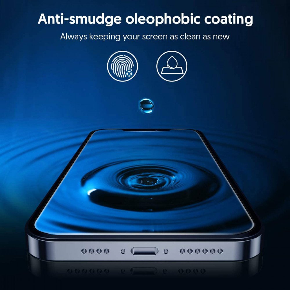 Blueo Silk HD skjermbeskyttelsesfilm for Apple iPhone 16 / 15, Herdet glass, Full lim, Sett med 5 stk, 2.5D, Svart