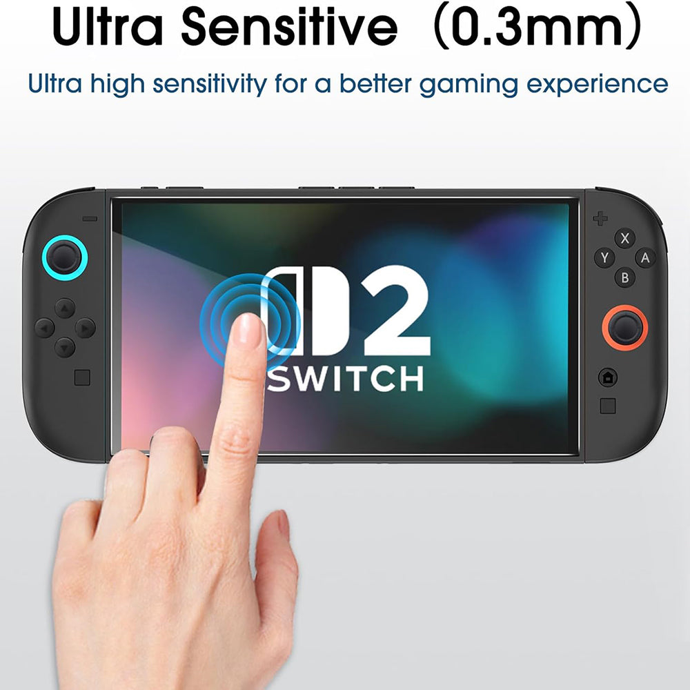 Techsuit SwitchAura Skjermbeskyttelsesfilm med Applikator for Nintendo Switch 2, Herdet Glass, Sett med 2 stk