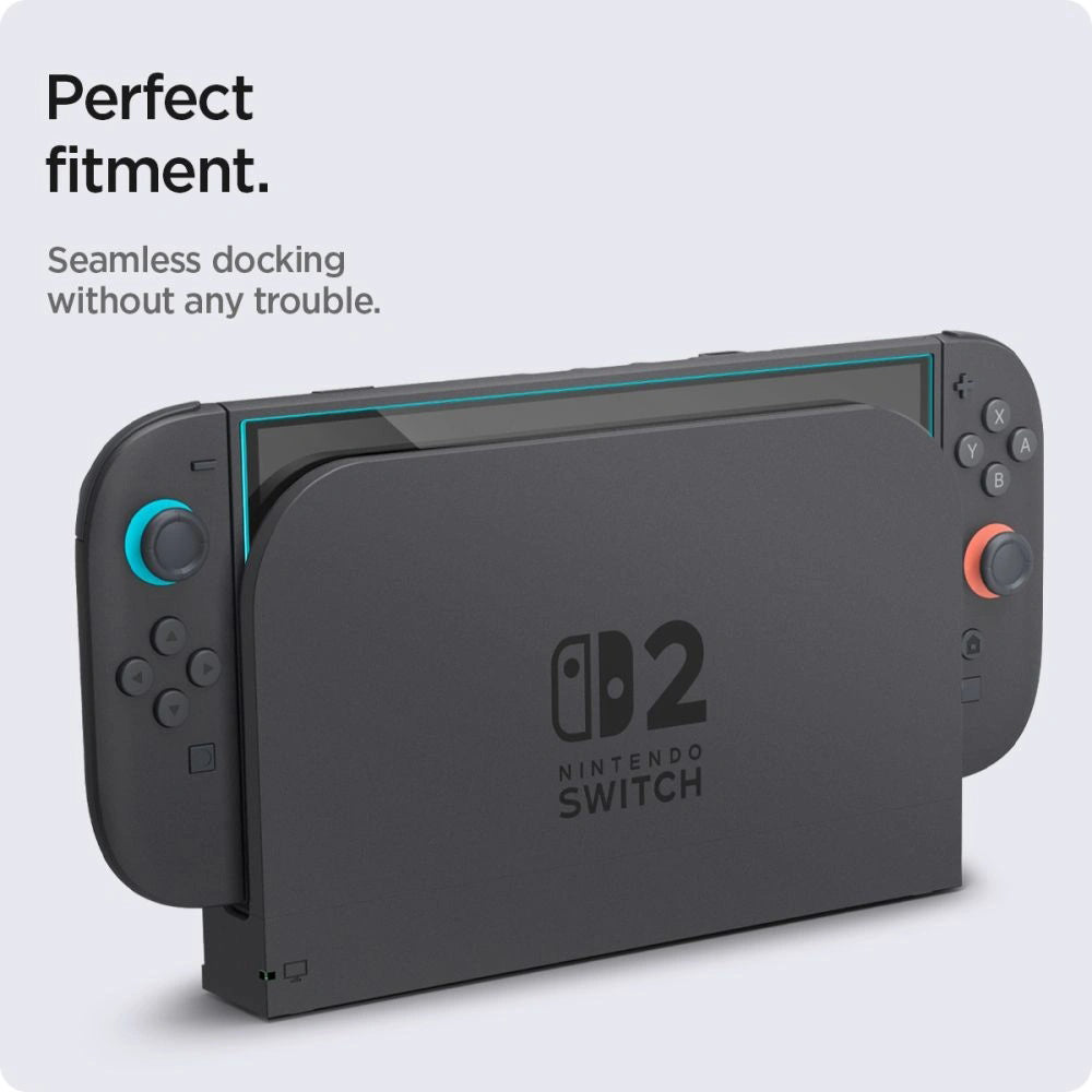 Techsuit SwitchAura Skjermbeskyttelsesfilm med Applikator for Nintendo Switch 2, Herdet Glass, Sett med 2 stk
