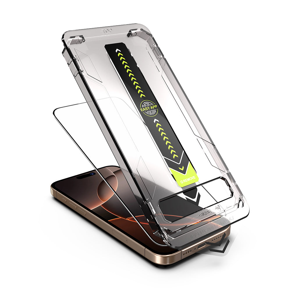Skjermbeskytter Techsuit TitanGlass for Apple iPhone 17 Pro, Herdet Glass, Full Lim, Svart