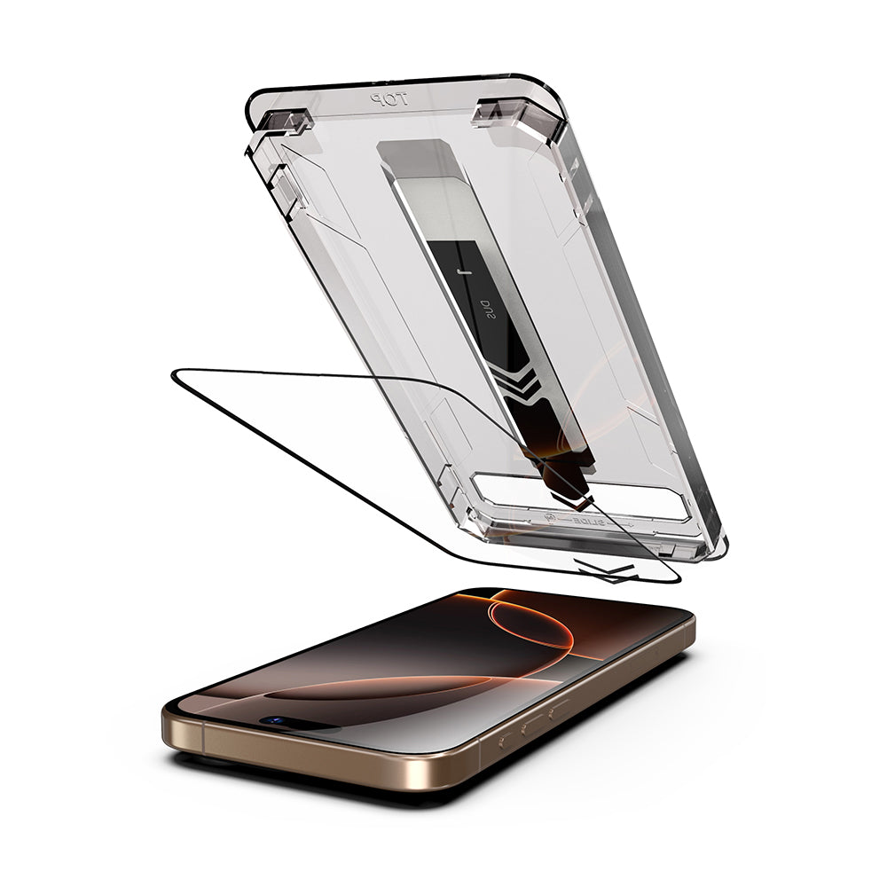 Skjermbeskytter Techsuit TitanGlass for Apple iPhone 17 Pro, Herdet Glass, Full Lim, Svart