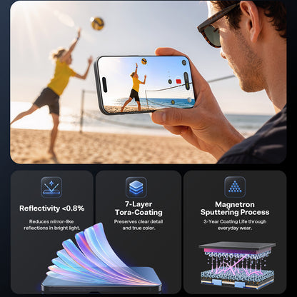 Torras OrigArmor skjermbeskyttelse for Apple iPhone 18 Pro / 17 Pro, Herdet glass, Full lim