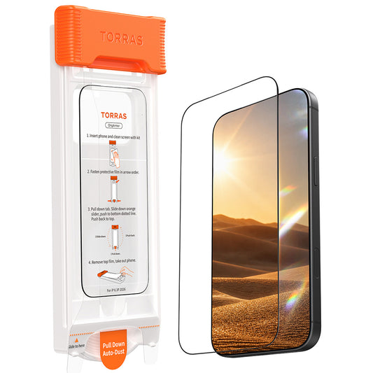 Torras OrigArmor skjermbeskyttelse for Apple iPhone 18 Pro Max / 17 Pro Max, Herdet glass, Full lim