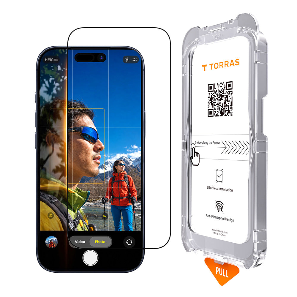 Torras Sunview AR skjermbeskyttelsesfilm for Apple iPhone 18 Pro Max / 17 Pro Max, Herdet glass, Full lim