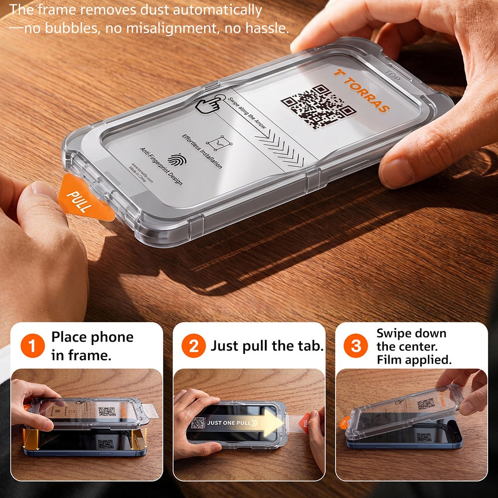 Torras Sunview AR skjermbeskyttelsesfilm for Apple iPhone 18 Pro Max / 17 Pro Max, Herdet glass, Full lim