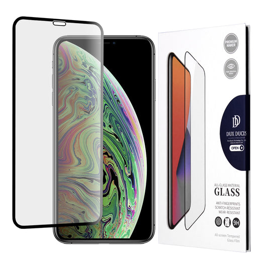 DUX DUCIS skjermbeskyttelse for Apple iPhone 11 Pro / XS / X, Herdet glass, Edge Glue, Svart