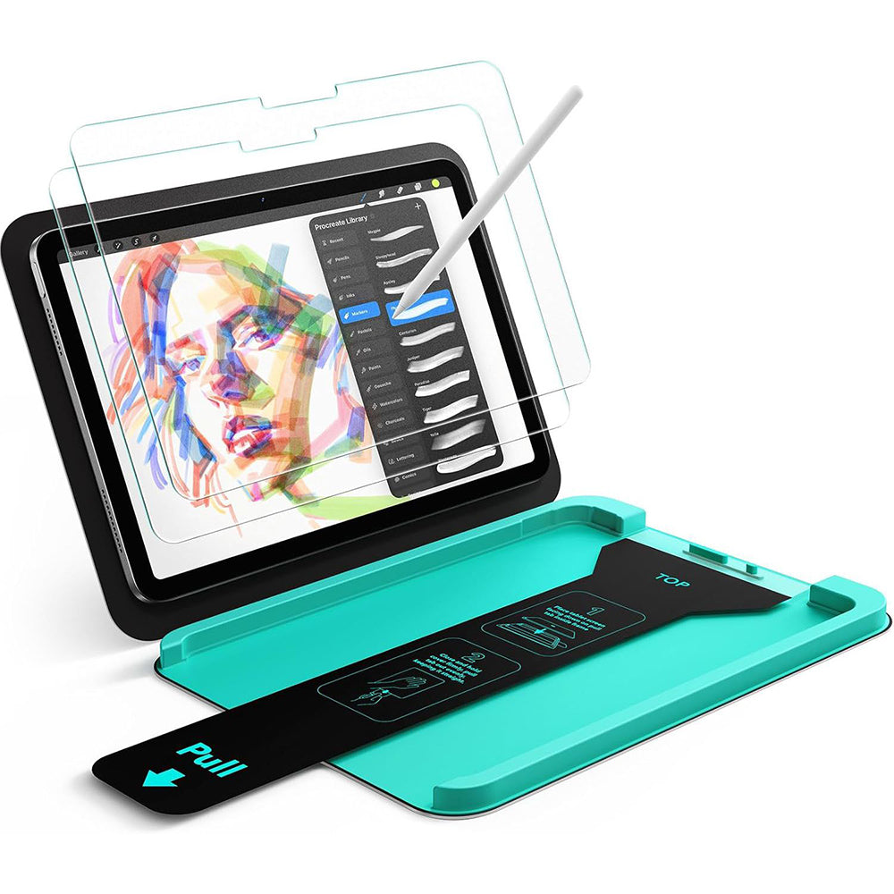 Skjermbeskyttelsesfolie ESR Armorite Paper Feel UltraFit for Apple iPad (2025) / (2022), Herdet glass, Full lim, Sett med 2 stykker