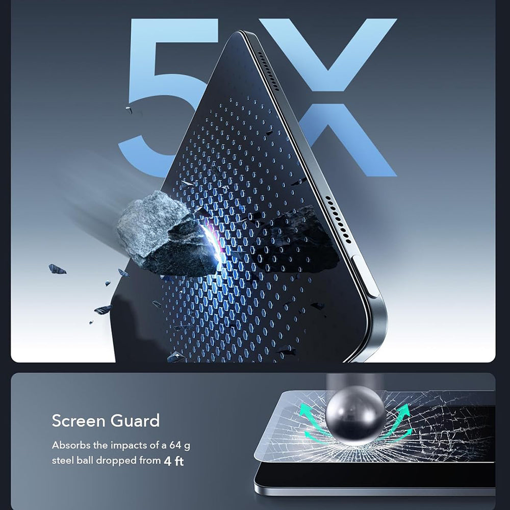 Skjermbeskyttelsesfolie ESR Armorite Paper Feel UltraFit for Apple iPad Air 13 (2026) / Air 13 (2025), Herdet glass, Full lim