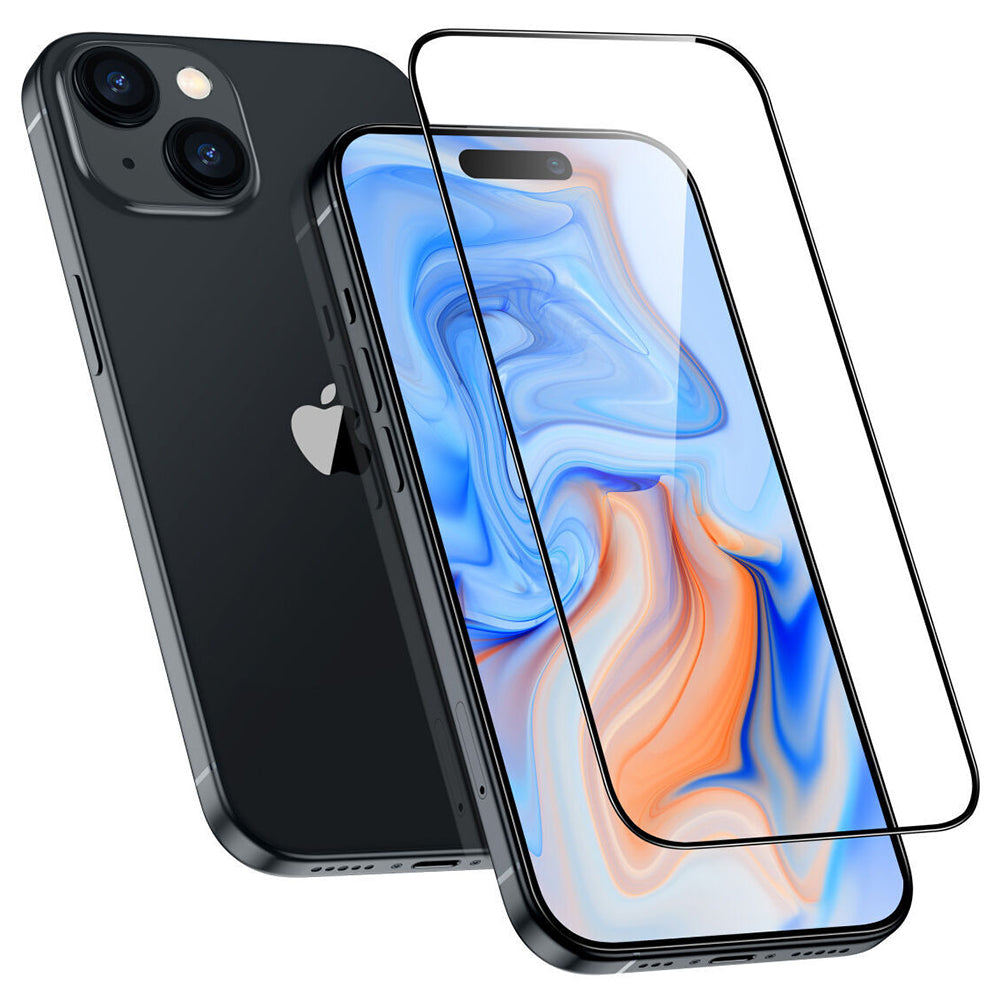 Beskyttelsesfilm ESR Armorite for Apple iPhone 15 Plus, Herdet Glass, Full Lim, Svart
