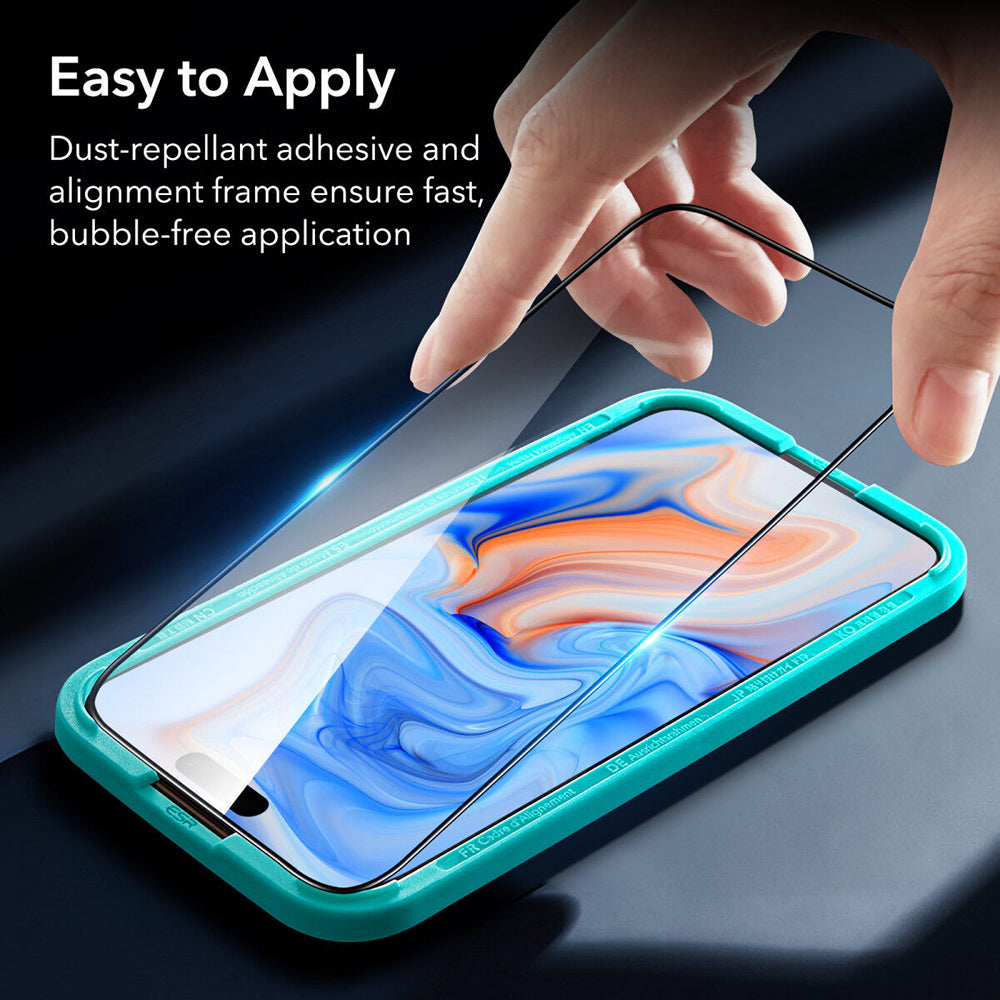 Beskyttelsesfilm ESR Armorite for Apple iPhone 15 Plus, Herdet Glass, Full Lim, Svart
