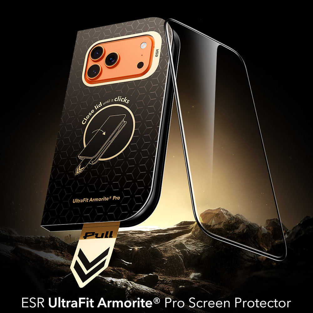ESR Armorite Pro UltraFit skjermbeskyttelse for Apple iPhone 18 Pro Max / 17 Pro Max, Herdet glass, Full lim, Svart