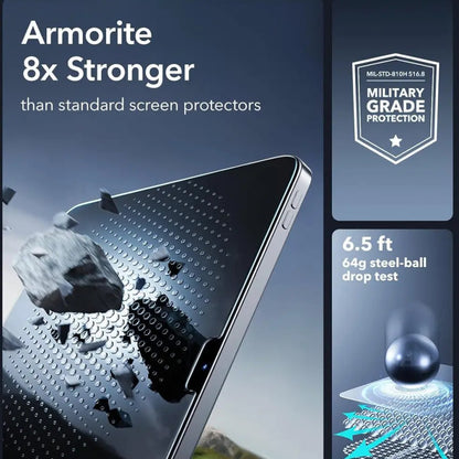 Skjermbeskytter ESR Armorite UltraFit for Apple iPad (2025) / (2022), Herdet glass, Full lim, Sett med 2 stykker