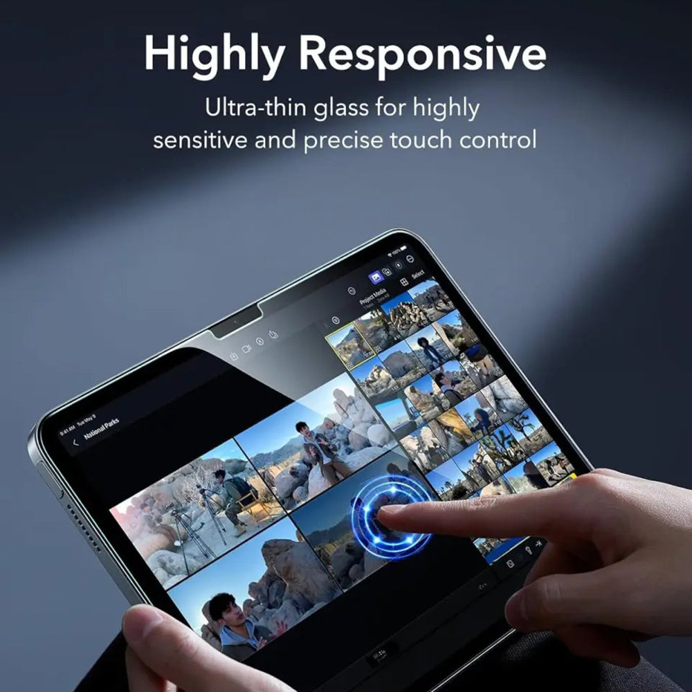 Skjermbeskytter ESR Armorite UltraFit for Apple iPad (2025) / (2022), Herdet glass, Full lim, Sett med 2 stykker