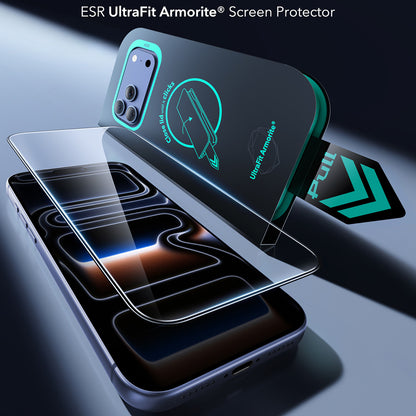 ESR Armorite UltraFit skjermbeskyttelse for Apple iPhone 18 Pro / 17 Pro, Herdet glass, Full lim, Sett med 2 stk, Svart