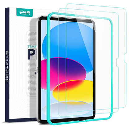 Beskyttelsesfilm ESR-skjerm for Apple iPad (2025) / (2022), Herdet glass, Full lim, Sett med 2 stykker