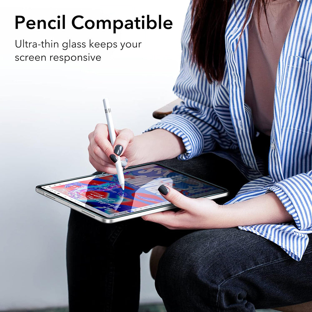 Beskyttelsesfilm ESR-skjerm for Apple iPad (2025) / (2022), Herdet glass, Full lim, Sett med 2 stykker
