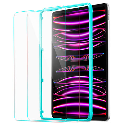 Beskyttelsesfilm ESR-skjerm for Apple iPad Pro 12.9 (2022) / Pro 12.9 (2021) / Pro 12.9 (2020), Herdet glass, Full lim, Sett med 2 stykker