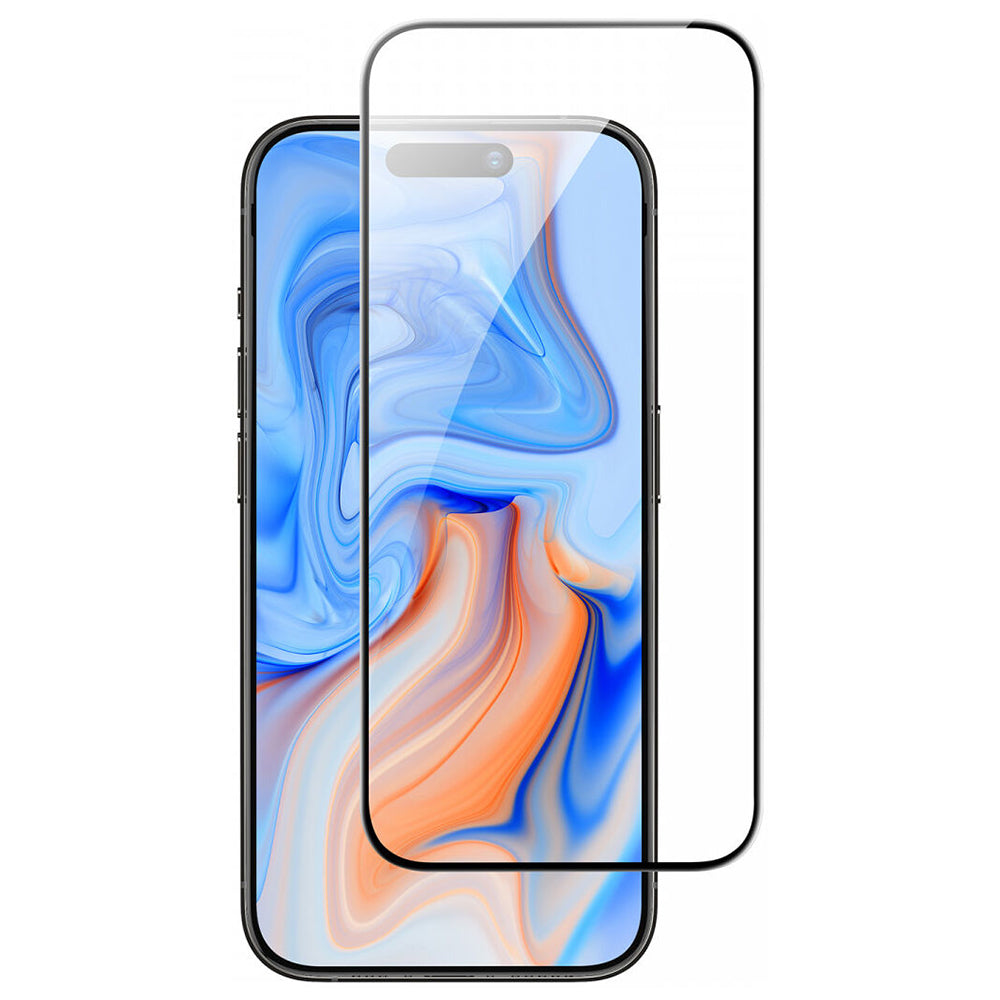 Beskyttelsesfolie ESR-skjerm for Apple iPhone 15, Herdet glass, Full lim, Svart